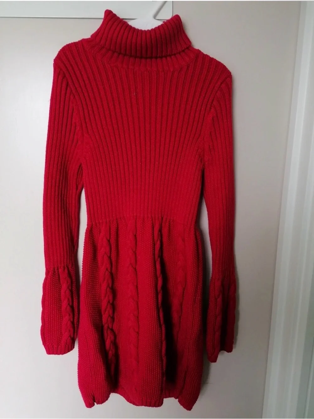GAP Red Turtleneck Cable-Knit Kids Dress